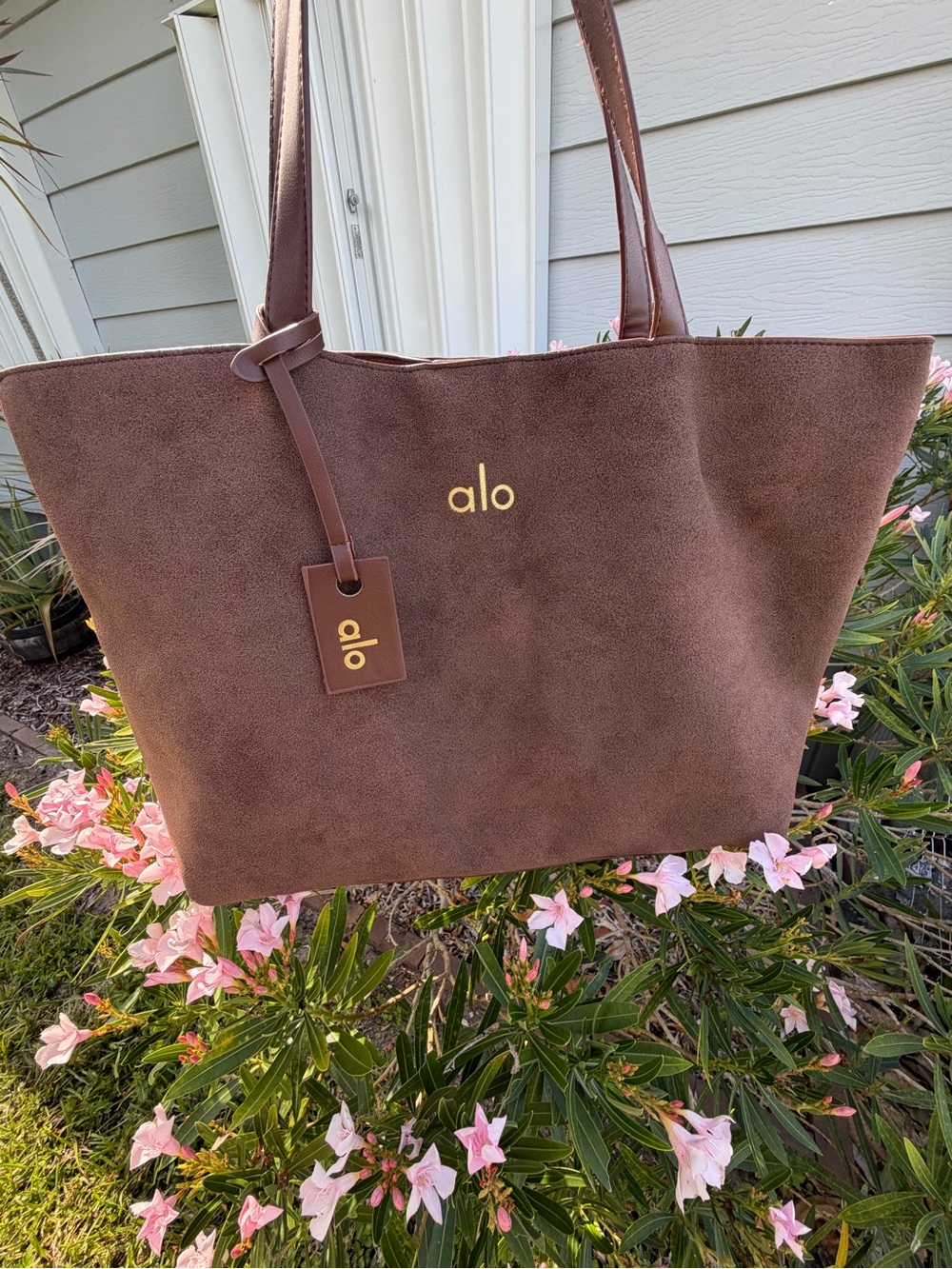 ALO Yoga Brown Suede Tote Bag - Picture 2 of 14